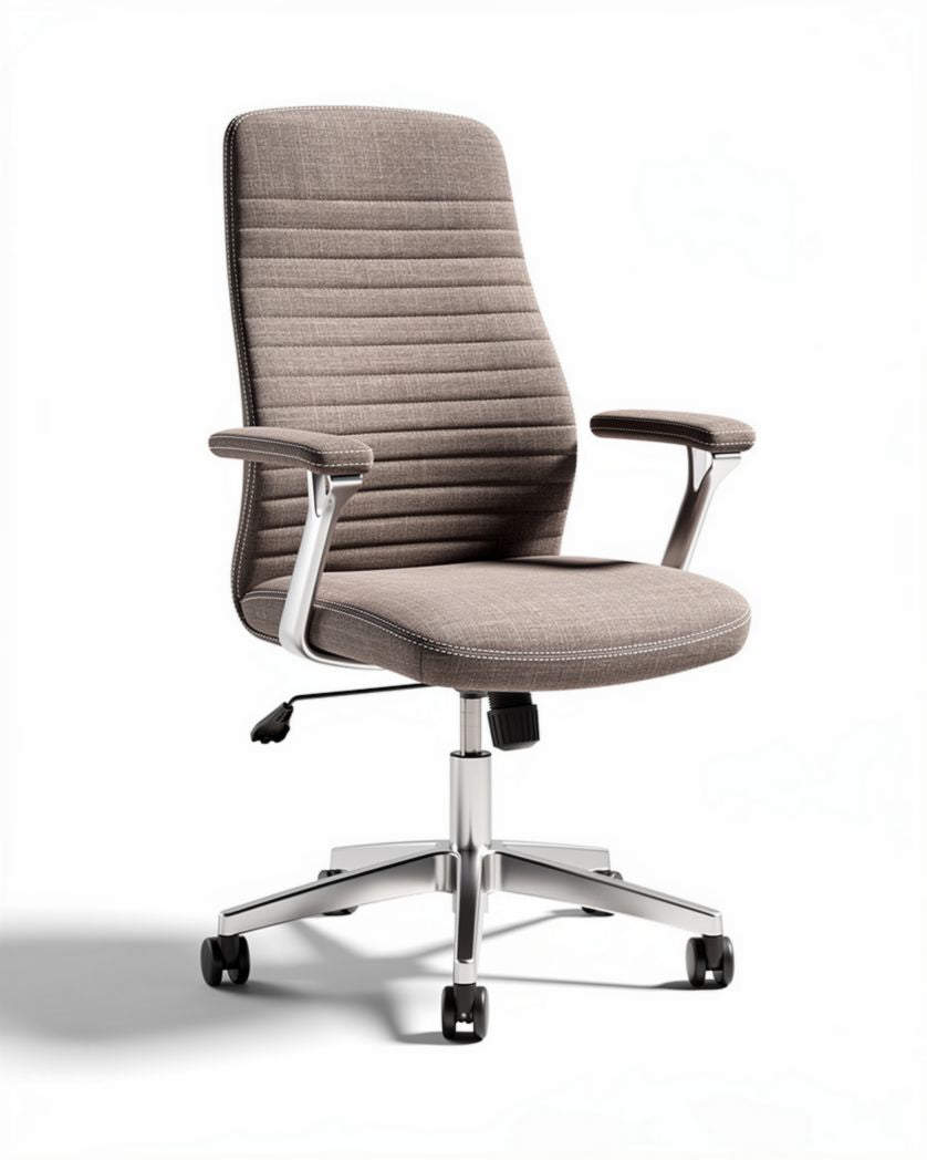 Chaise de bureau en tissu gris pour espace de travail - 60 x 60 x 90cm