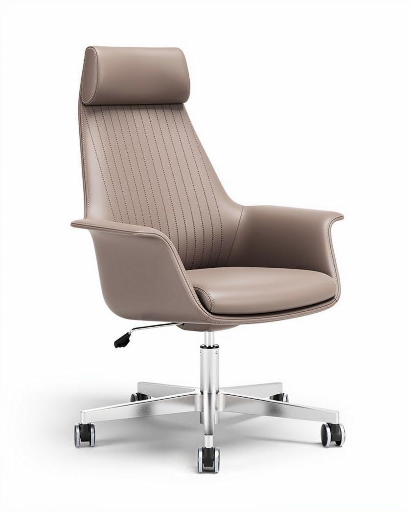 Chaise de bureau ergonomique en cuir synthétique pour espace de travail - 60 x 50 x 110cm