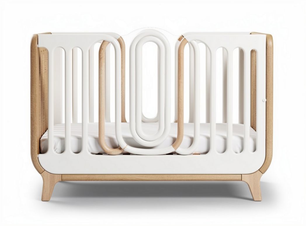 Lit bébé en bois et en plastique - Pour la chambre d'enfant - 120 x 60 x 90cm