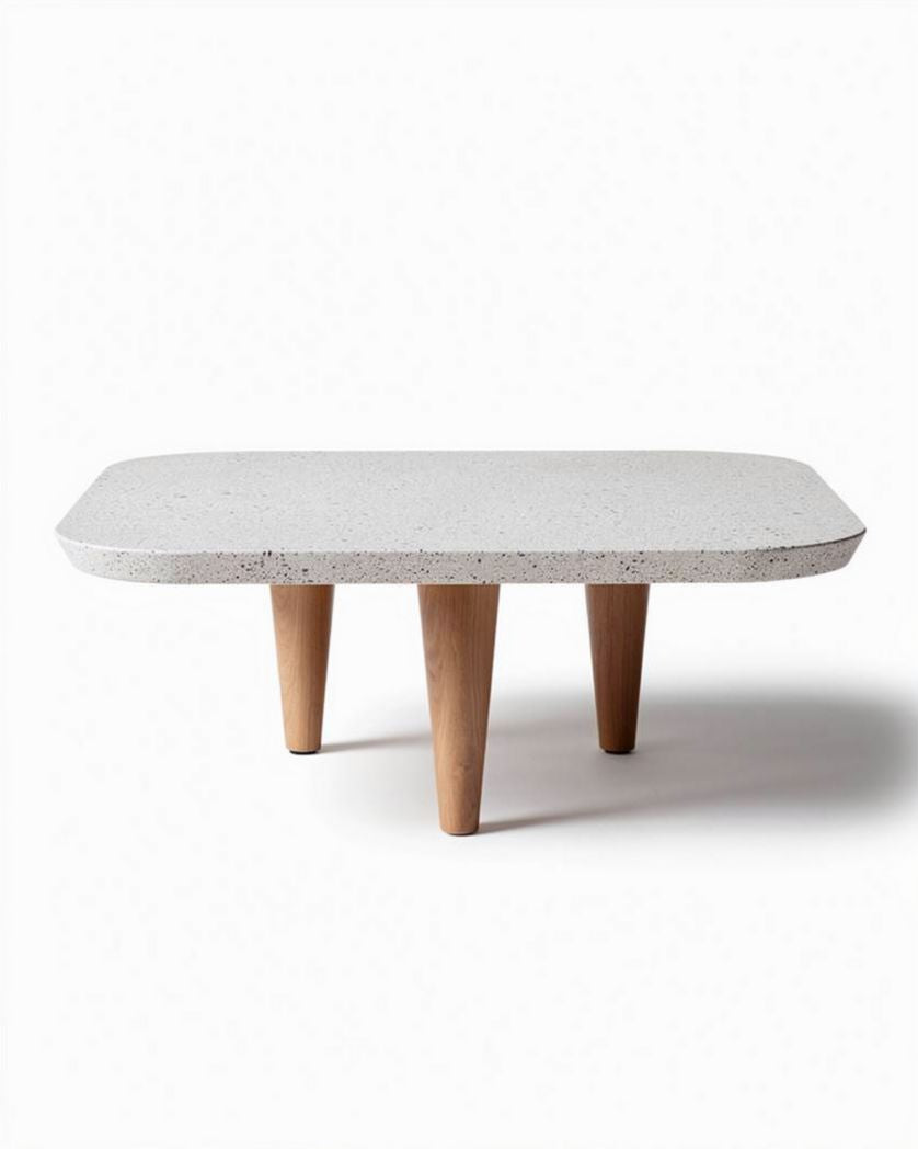 Table basse en terrazzo pour salon - 120 x 60 x 45cm