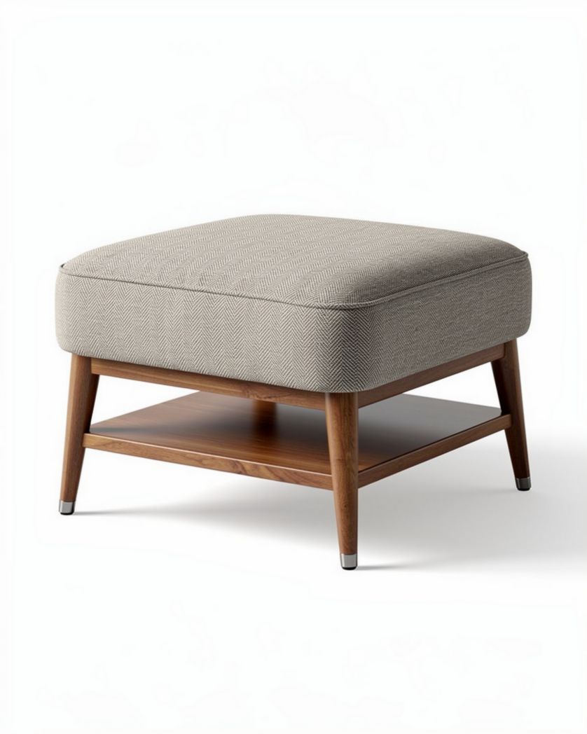 Pouf avec espace de rangement en tissu - 40 x 40 x 30cm