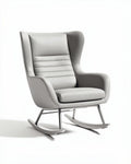 Fauteuil à bascule en tissu gris pour salon ou espace de détente - 80 x 70 x 100cm