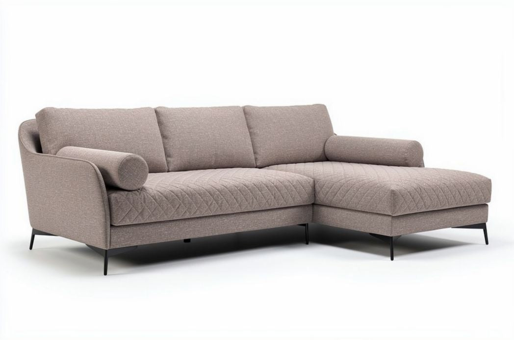 Canapé d'angle en tissu pour salon - 220 x 150 x 75cm